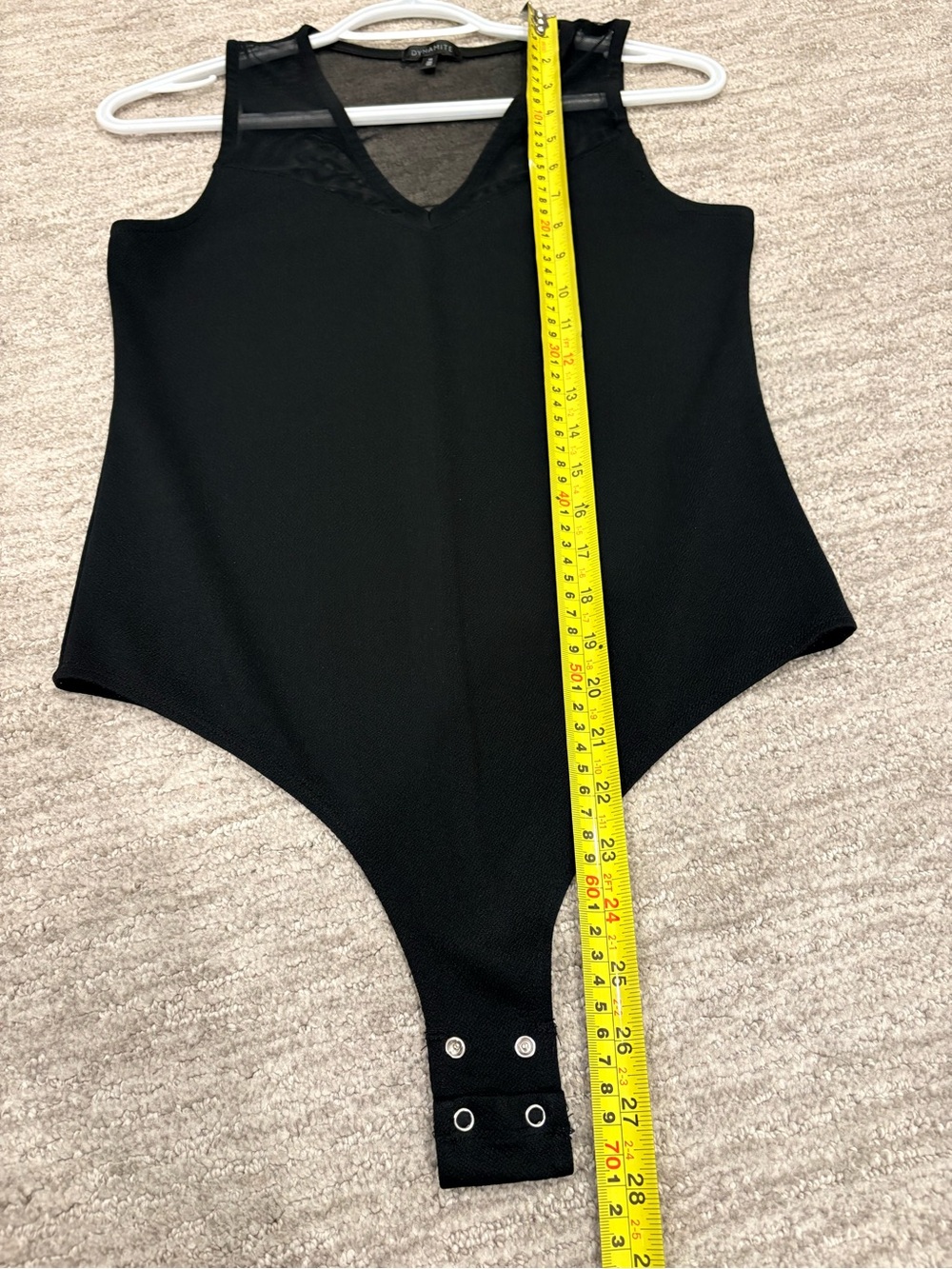 Dynamite Black Mesh V-Neck Bodysuit Size Medium - Picture 9 of 10